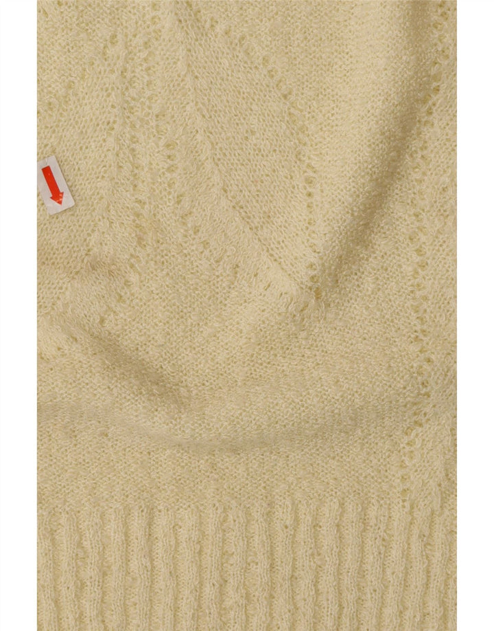 ADLER Womens Short Sleeve Crew Neck Jumper Sweater EU 38 Medium Yellow