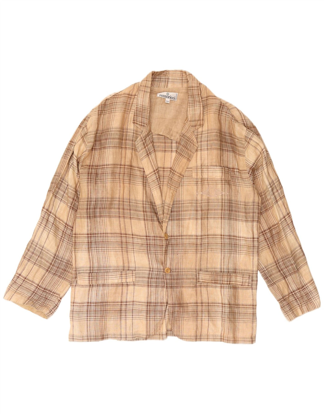 Blazer Vintage pentru bărbați cu 3 nasturi IT 52 XL Bej Check