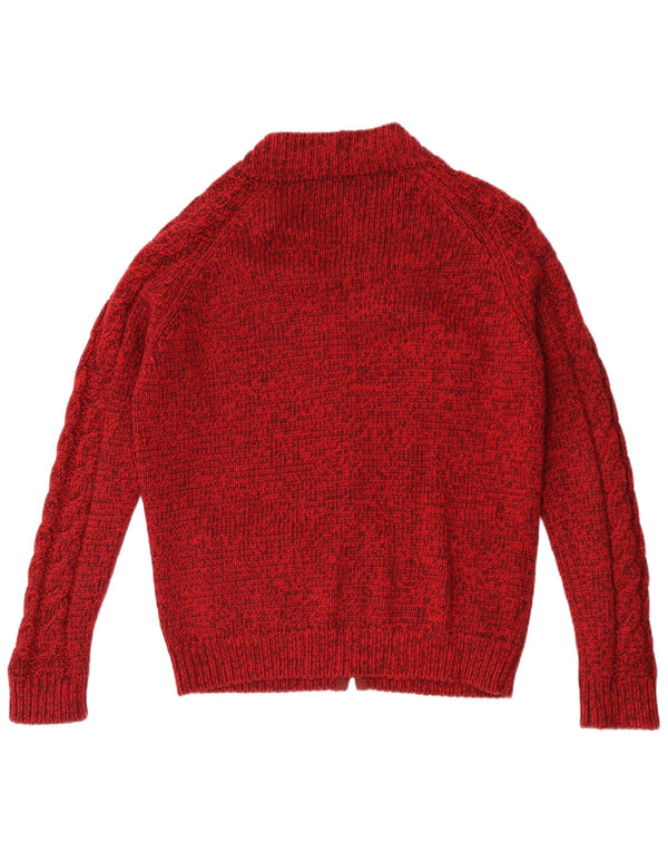 Pulover Cardigan Vintage pentru bărbați, roșu mediu cu pete