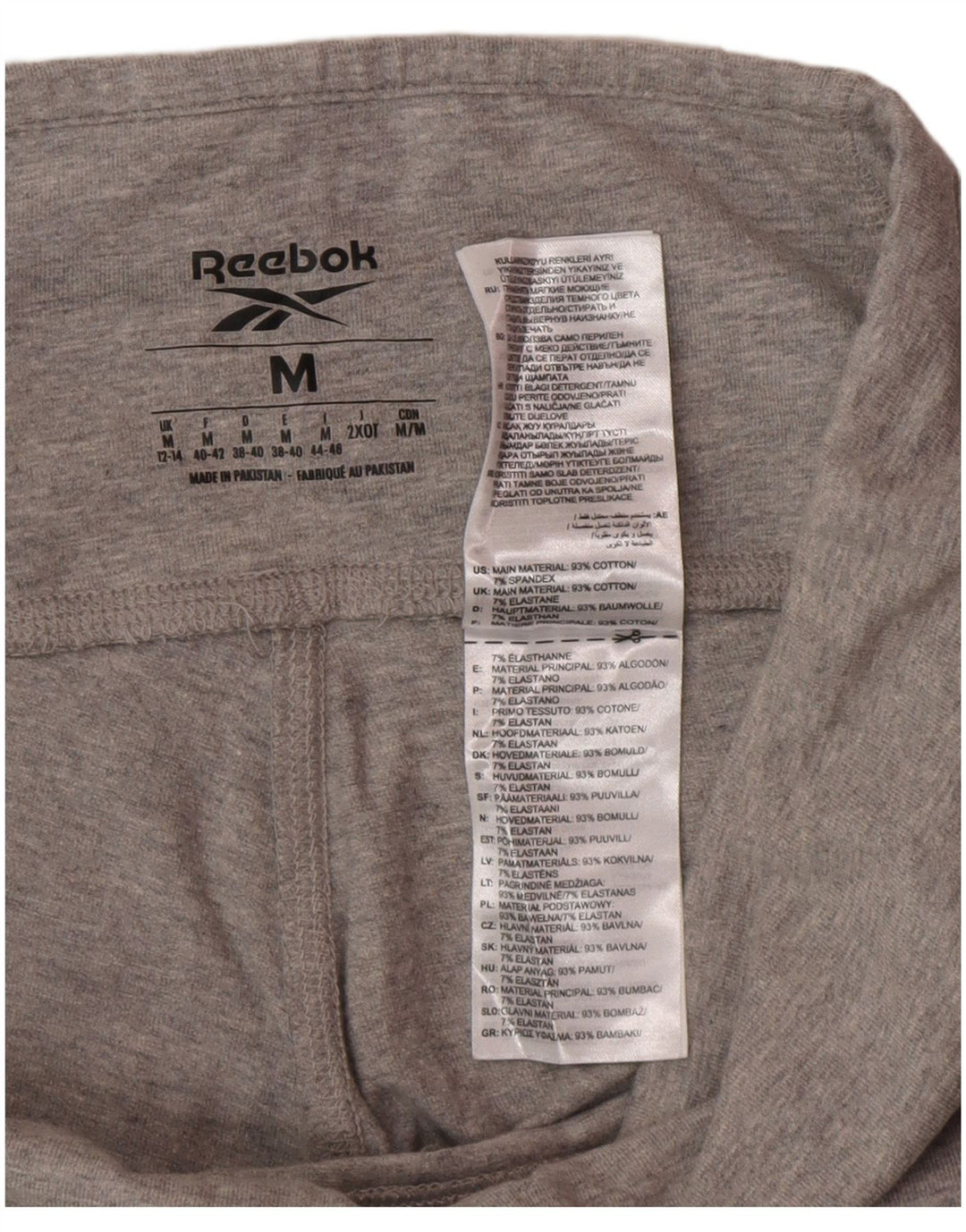 Leggings grafic Reebok pentru femei Marea Britanie 12/14, bumbac gri mediu