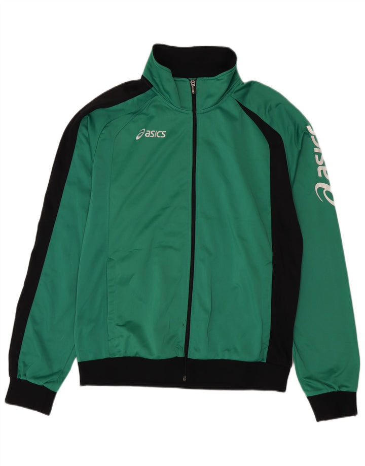 Jachetă de top pentru trening grafic Asics pentru bărbați 2XL, verde, poliester color bloc