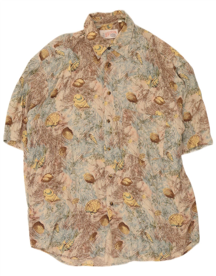 Cămașă vintage cu mânecă scurtă pentru bărbați, multicoloră, mijlocie