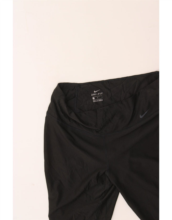 NIKE Womens Dri Fit Capri Leggings UK 14 Large Black Polyester Vintage Nike and Second-Hand Nike from Messina Hembry 