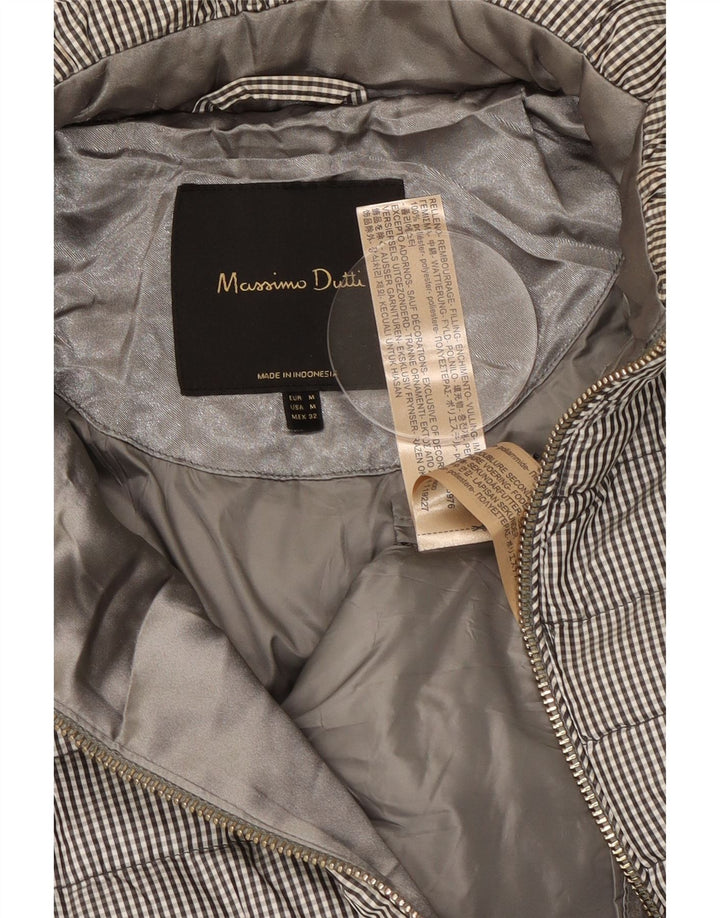 Jachetă căptușită pentru femei Massimo Dutti UK 14 Medium Gri Vichy Poliester