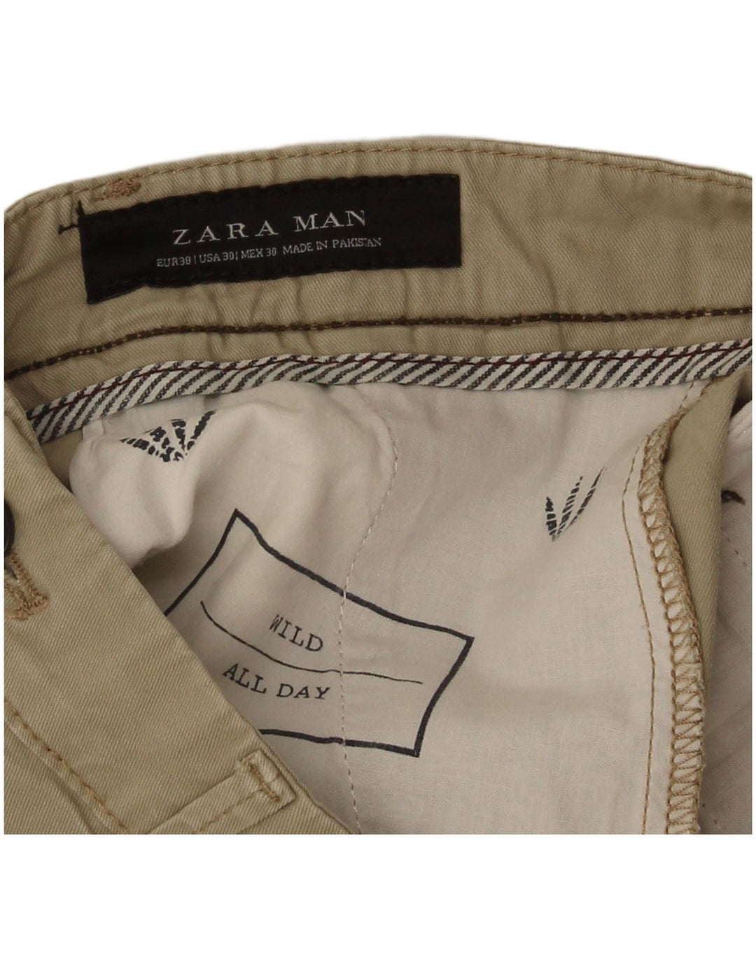 Pantaloni scurți chino pentru bărbați Zara EU 38 Small W30 Bej