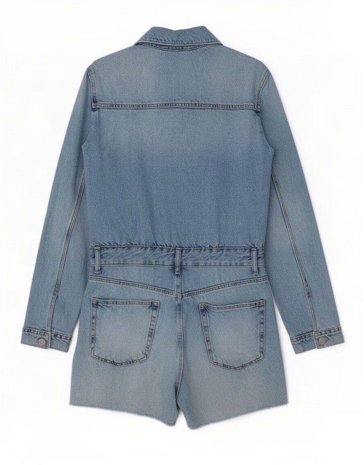 Costum pentru femei Zara din denim UK 12, bumbac albastru mediu
