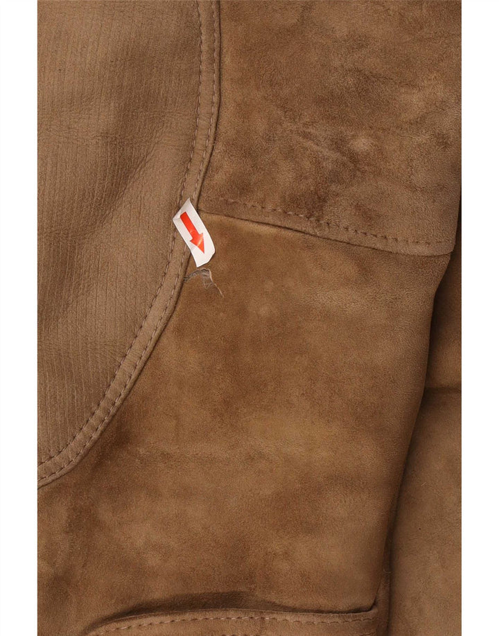 Jachetă vintage pentru bărbați din shearling IT 52 XL bej