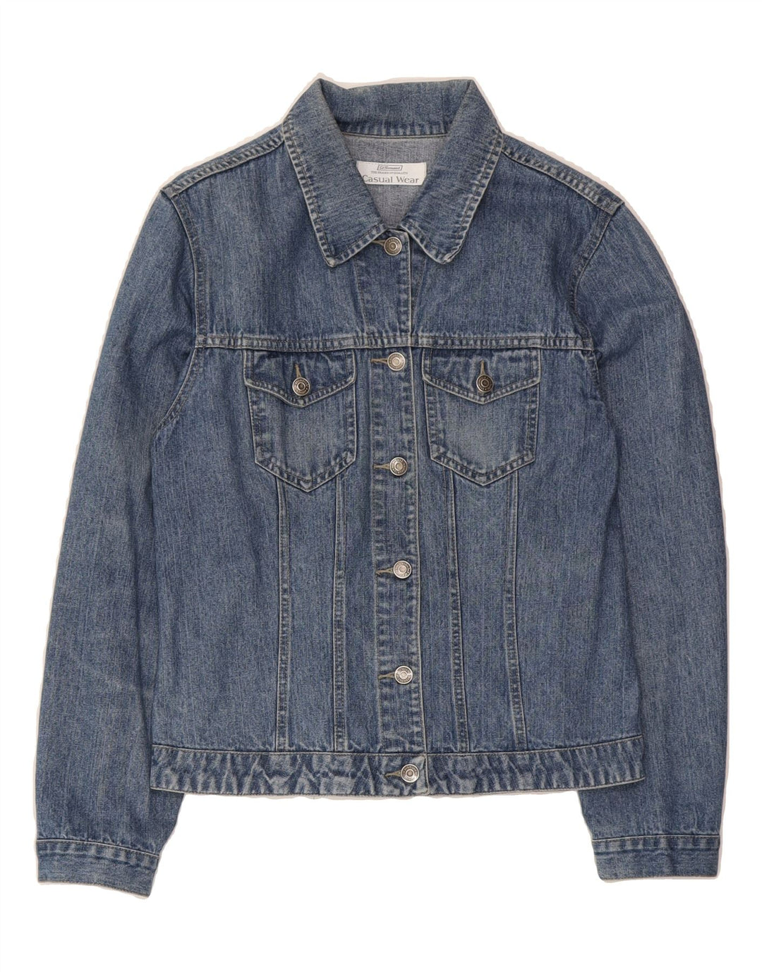 ST. BERNARD Womens Denim Jacket UK 14 Medium Blue Cotton Vintage St. Bernard and Second-Hand St. Bernard from Messina Hembry 