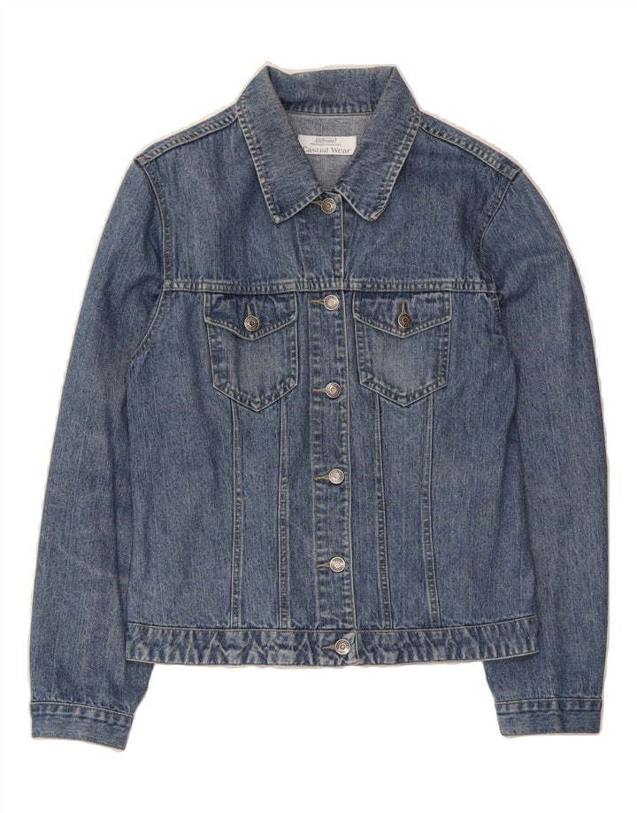ST. BERNARD Womens Denim Jacket UK 14 Medium Blue Cotton Vintage St. Bernard and Second-Hand St. Bernard from Messina Hembry 