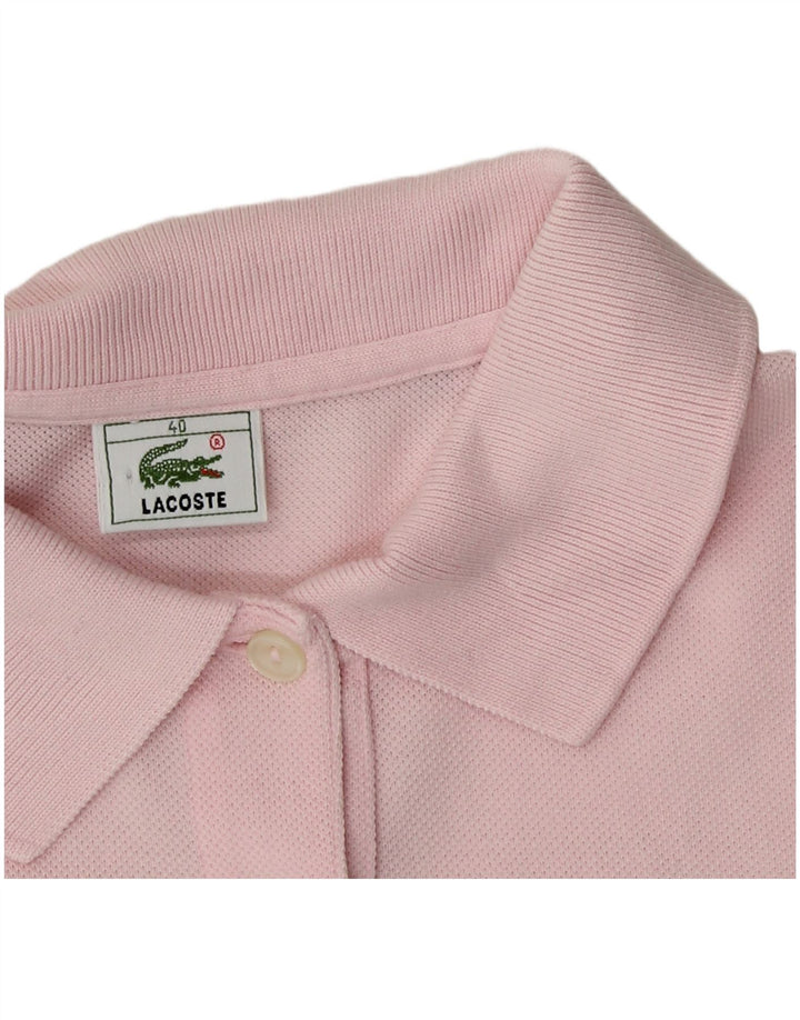 Tricou polo Lacoste pentru femei marimea 40 bumbac roz mediu