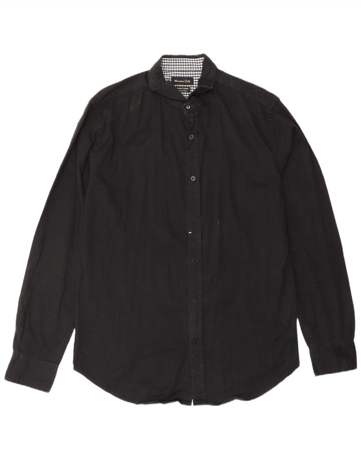 Cămașă Bărbați MASSIMO DUTTI EU 40 Bumbac Colorblock Mediu Negru