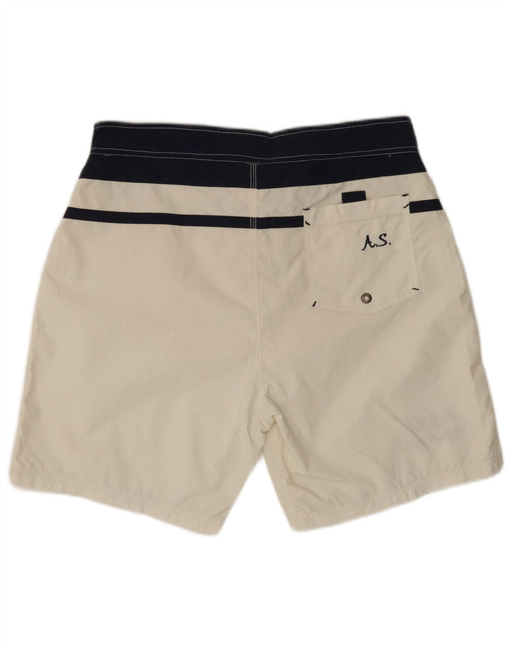 Pantaloni scurți de înot VINTAGE pentru bărbați XL, alb, color block