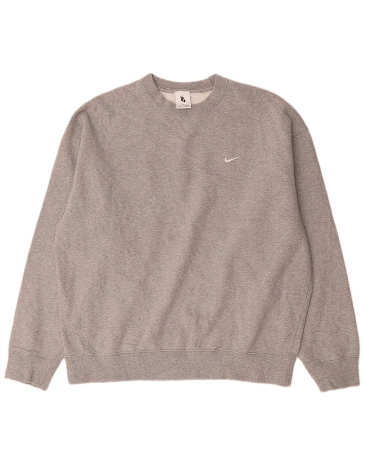 Hanorac pentru bărbați Nike Pulover mare, gri, bumbac