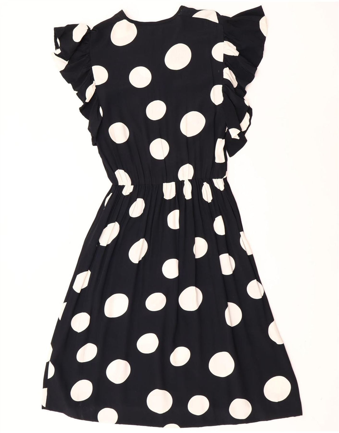 Rochie vintage pentru femei în linie A UK 12 Medium Black Polka Dot