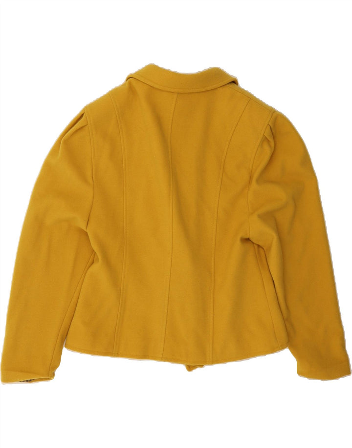 VINTAGE Womens Double Breasted Blazer Jacket UK 16 Large  Yellow Wool Vintage Vintage and Second-Hand Vintage from Messina Hembry 