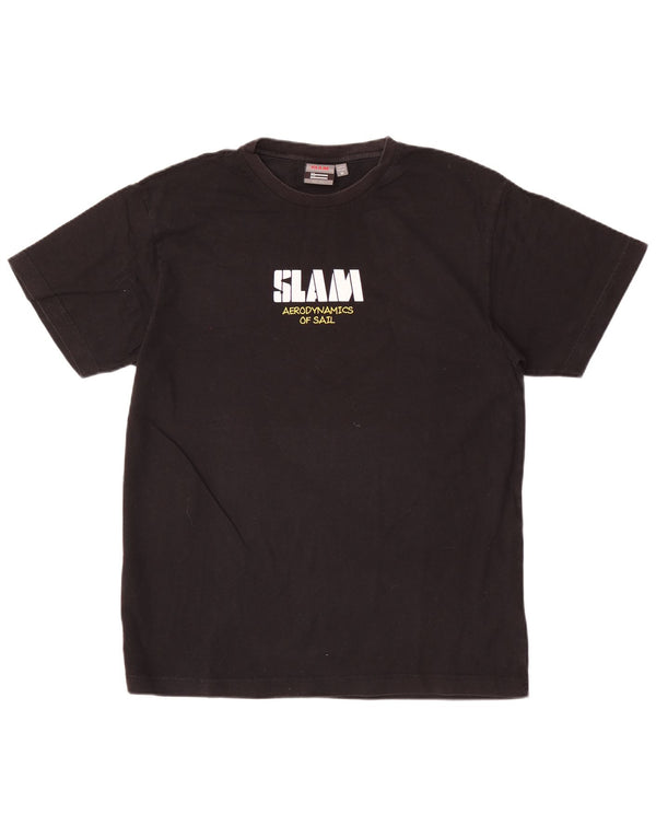Tricou grafic Slam pentru bărbați Top mediu negru bumbac