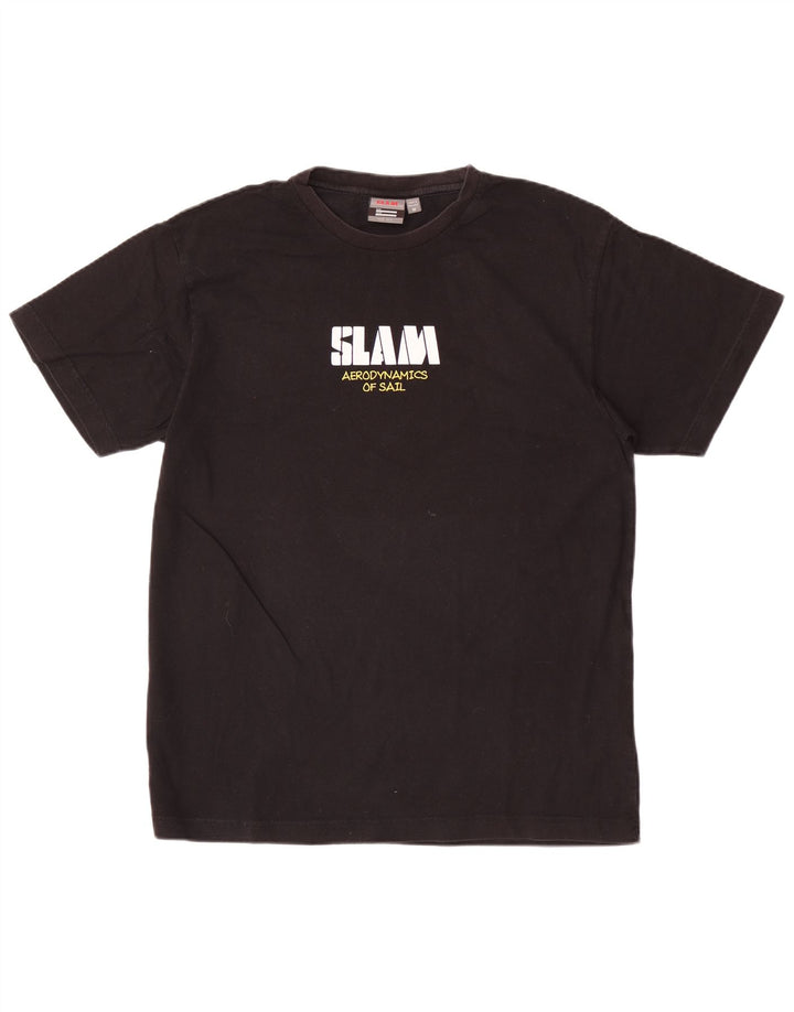 Tricou grafic Slam pentru bărbați Top mediu negru bumbac
