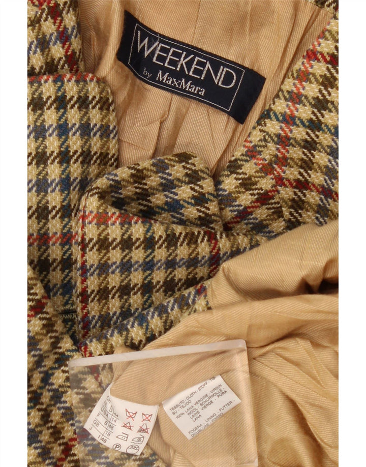 Sacou blazer pentru femei de weekend cu 2 nasturi Max Mara UK 18 XL verde Houndstooth