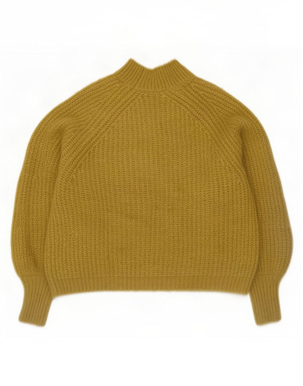 Zara Womens Turtle Neck Jumper Sweater UK 18 XL Yellow Polyester