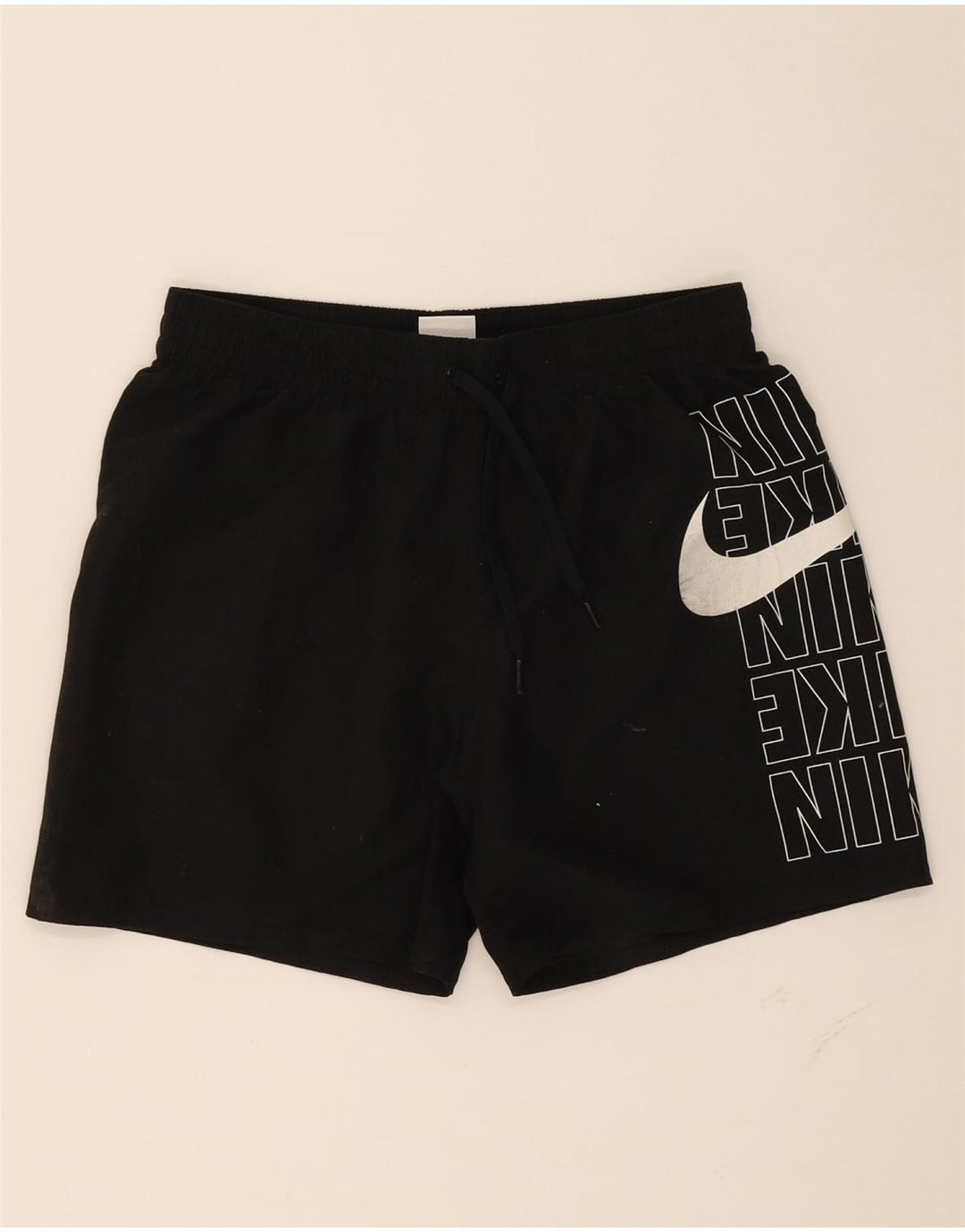 NIKE Mens Graphic Sport Shorts Small  Black Polyester Vintage Nike and Second-Hand Nike from Messina Hembry 