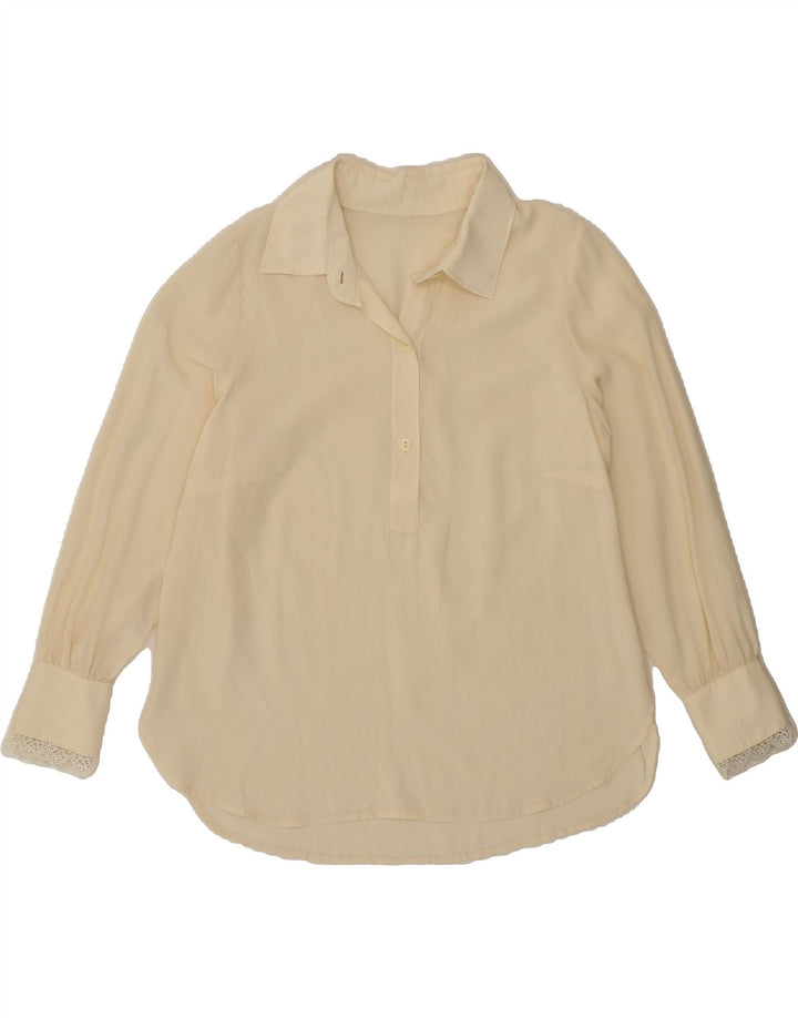 VINTAGE Womens Pullover Shirt Blouse UK 14 Medium Off White Vintage Vintage and Second-Hand Vintage from Messina Hembry 