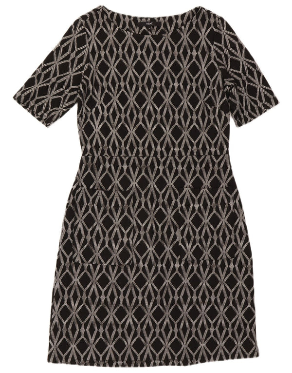 Next Rochie teacă pentru femei UK 12 Medium Gri Geometric Poliester