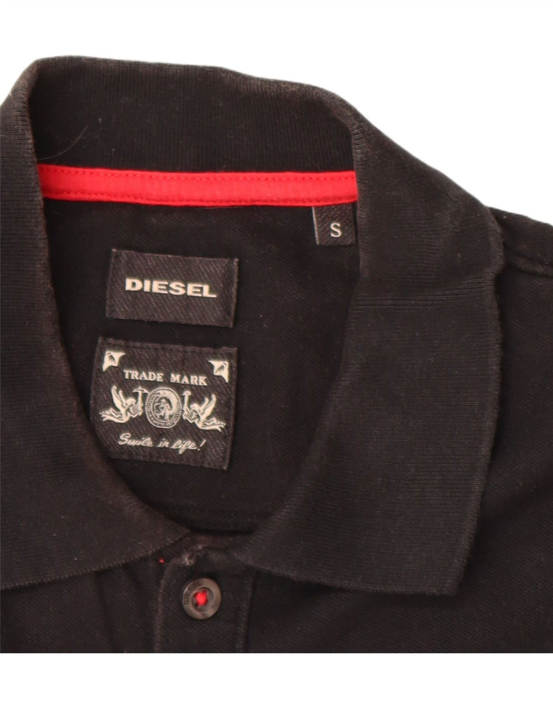 Tricou polo pentru bărbați DIESEL Slim Fit, bumbac negru mic