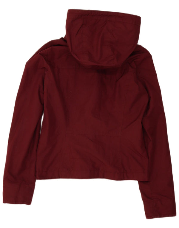 Jachetă Hollister Crop Windbreaker pentru femei UK 10 Small Burgundy