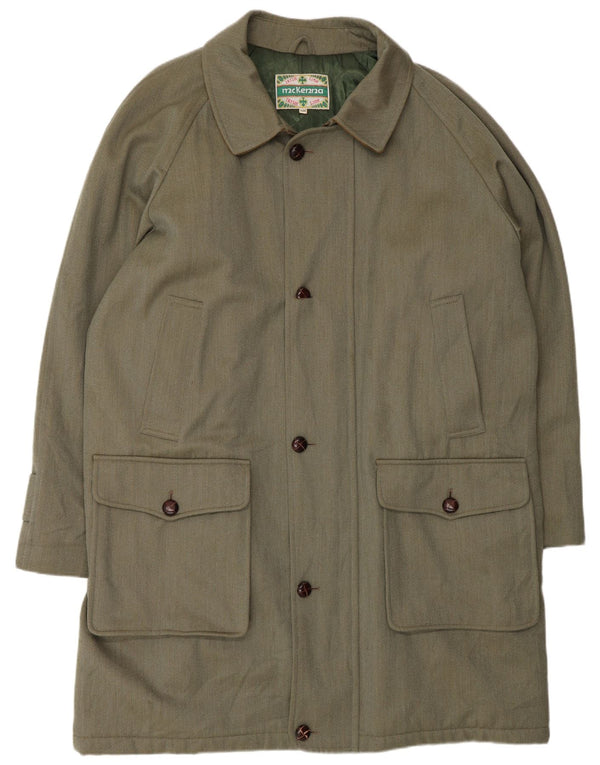 Pardesiu vintage pentru bărbați EU 58 4XL Lână verde