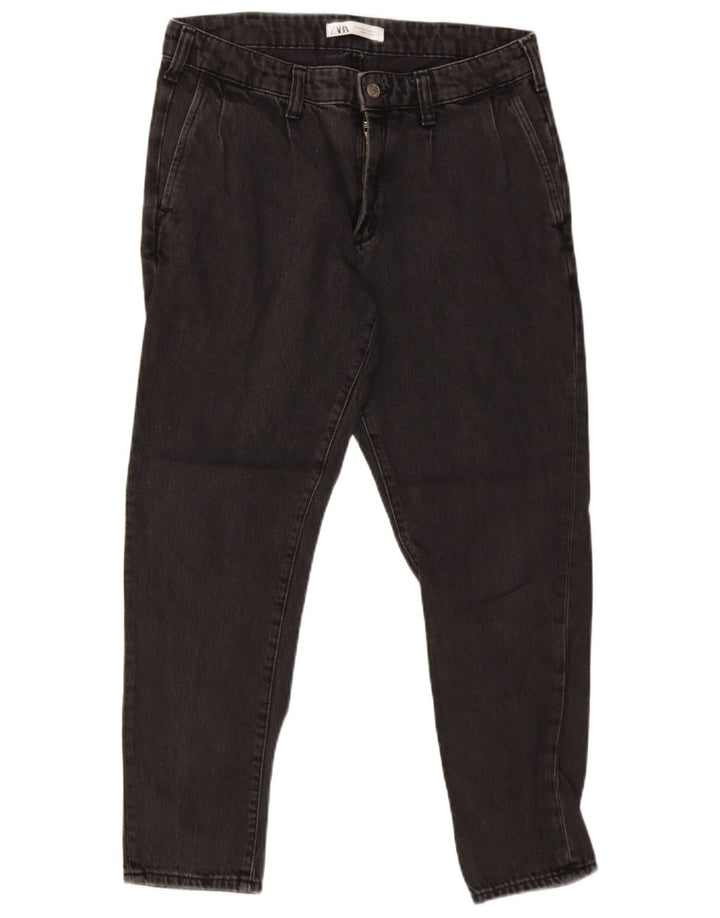 Blugi slim tăiați pentru bărbați Zara EU 40 Medium L31 L27 Bumbac negru