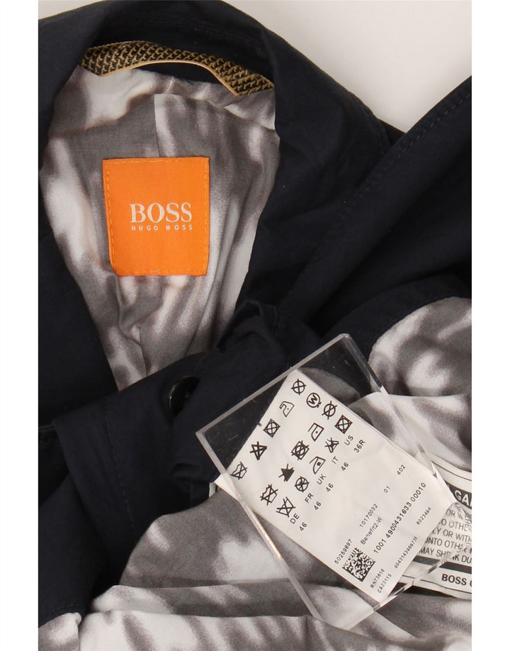 Jachetă pentru bărbați HUGO BOSS cu 2 nasturi EU 46 Bumbac bleumarin mic