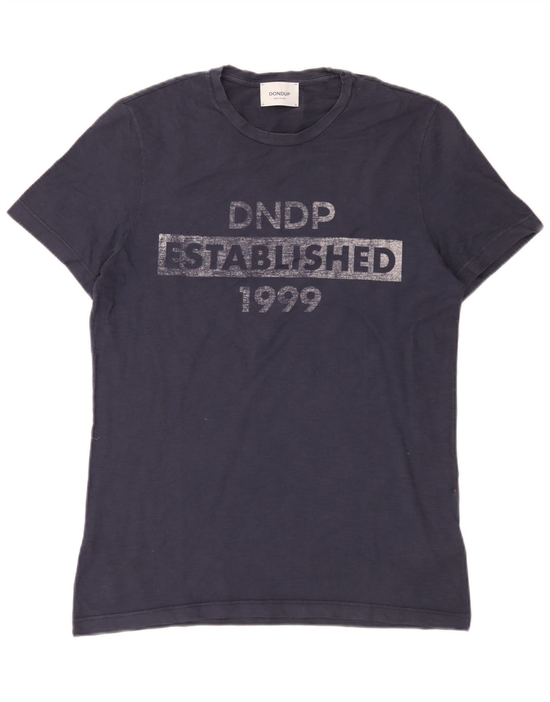 Tricou grafic Dondup pentru bărbați Top mediu din bumbac bleumarin