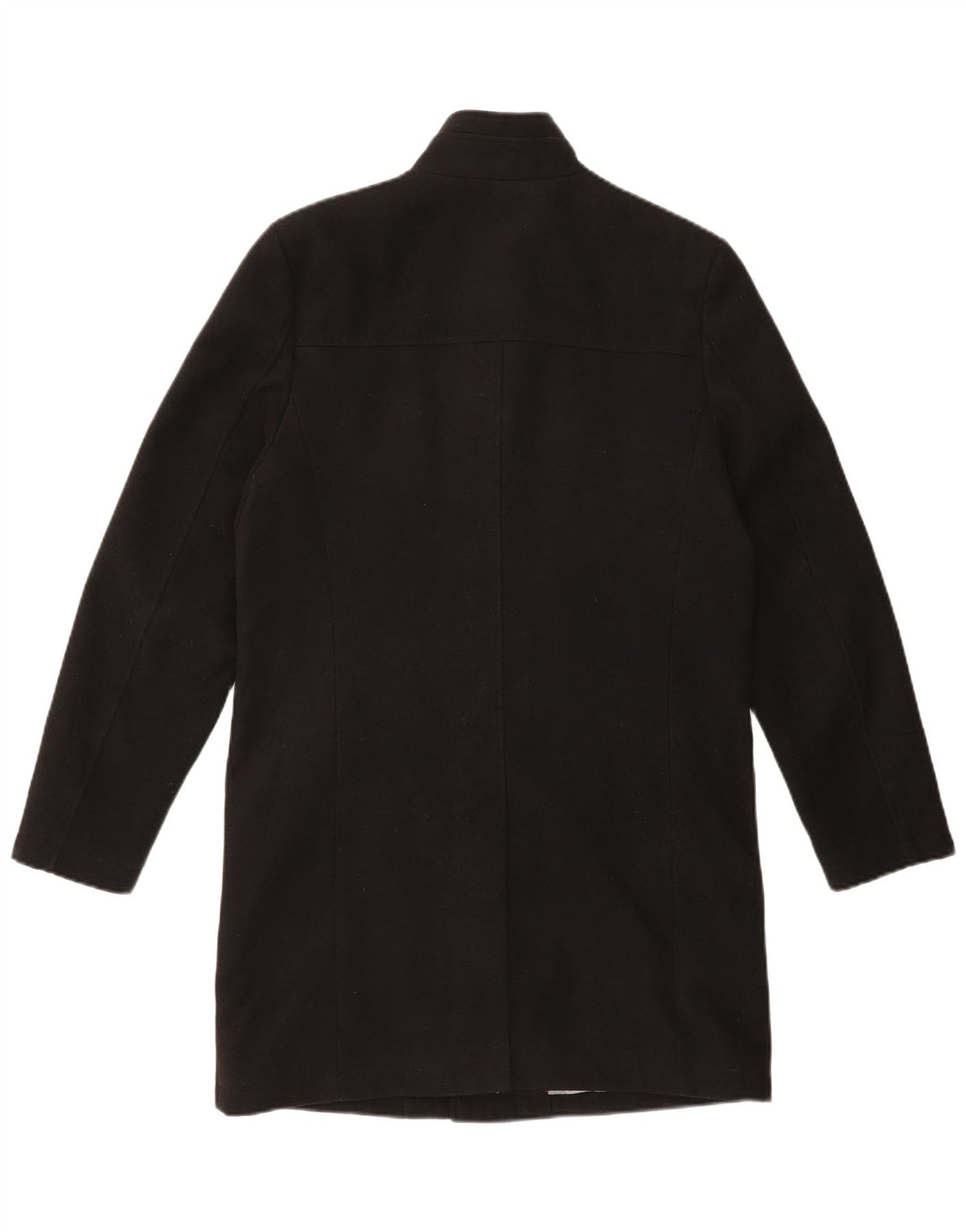 BURTON Mens Overcoat UK 38 Medium Black Polyester