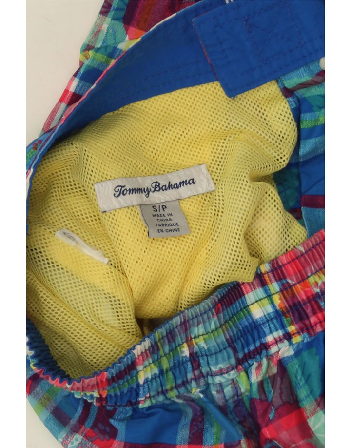 Pantaloni scurți de înot Tommy Bahama pentru bărbați, carouri mici, albastre