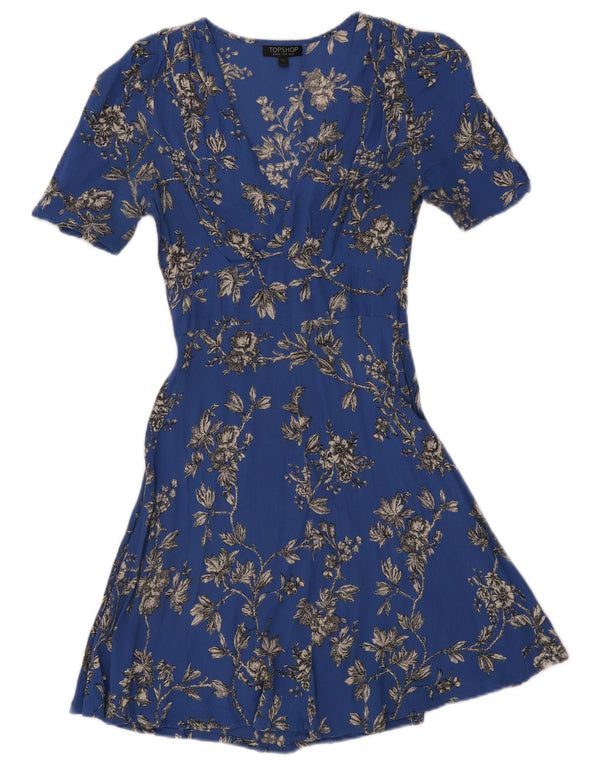 Rochie A-Line Topshop pentru femei UK 8 Small Blue Floral