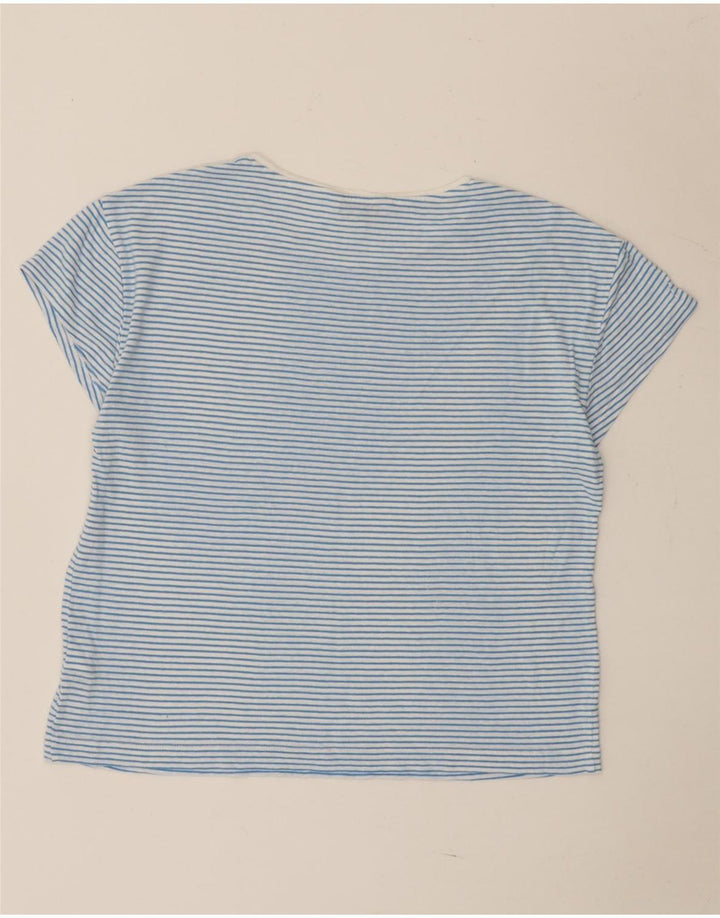 Tricou pentru femei Marks & Spencer Top UK 12 Medium Blue Striped Linen