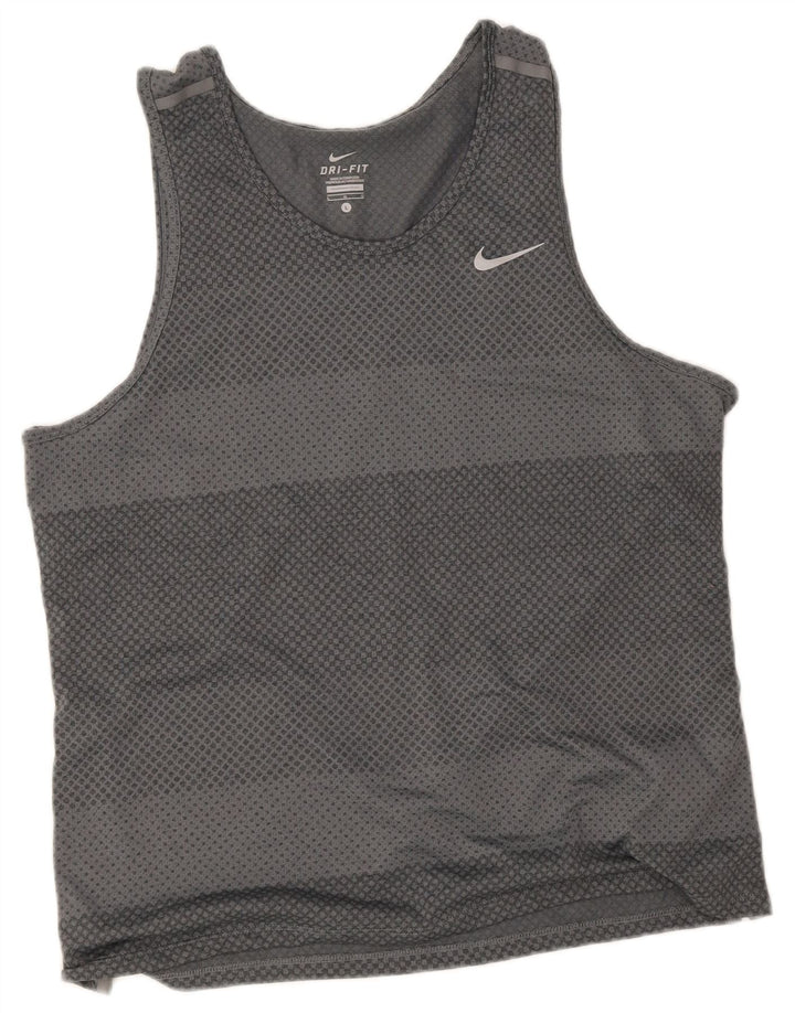 Vesta Nike Dri Fit pentru bărbați, mare, gri poliester cu dungi