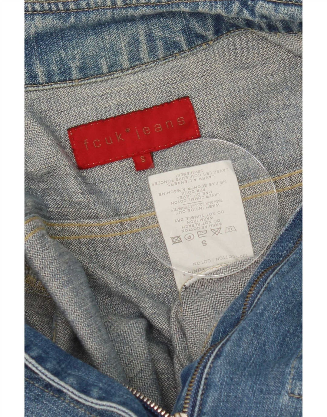 Fcuk Jachetă de blugi pentru femei UK 10 Small Blue Bumbac