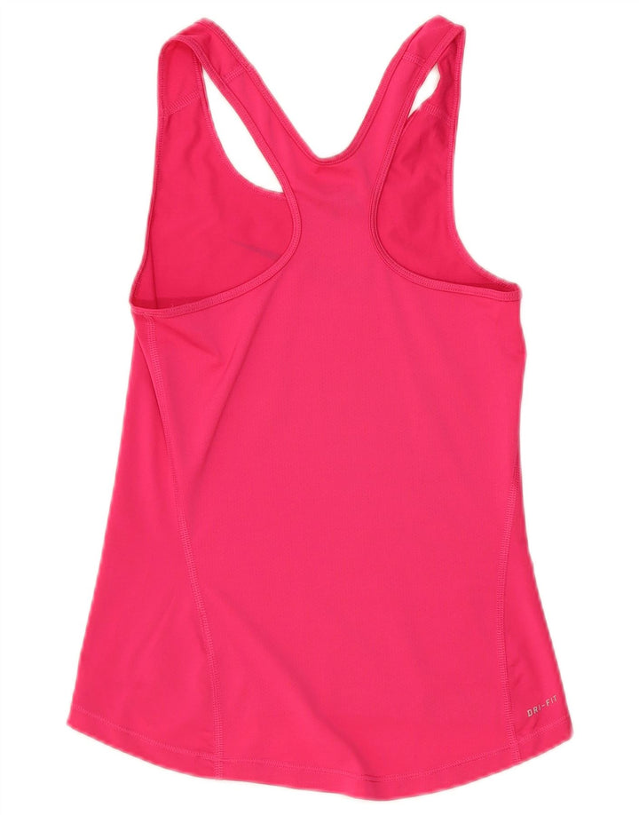 Top cu vestă grafică Nike Dri Fit pentru femei UK 8 Small Pink