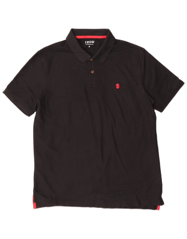 Tricou polo Izod pentru bărbați, bumbac mediu negru