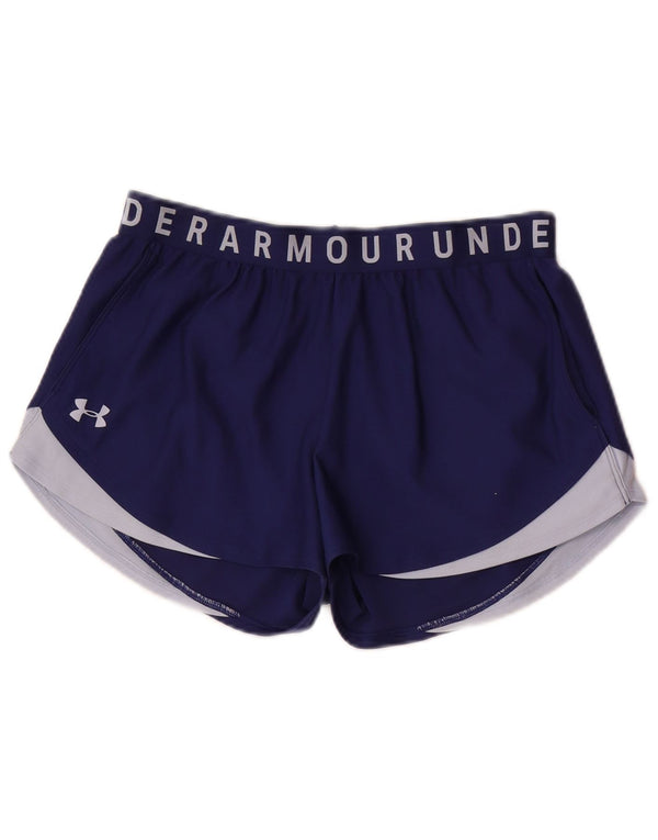 Pantaloni scurți sport grafic Under Armour pentru femei UK 14 Medium Blue Sports