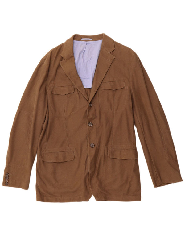 MASSIMO DUTTI Jachetă pentru bărbați cu 3 nasturi, UK 40, bumbac maro mare