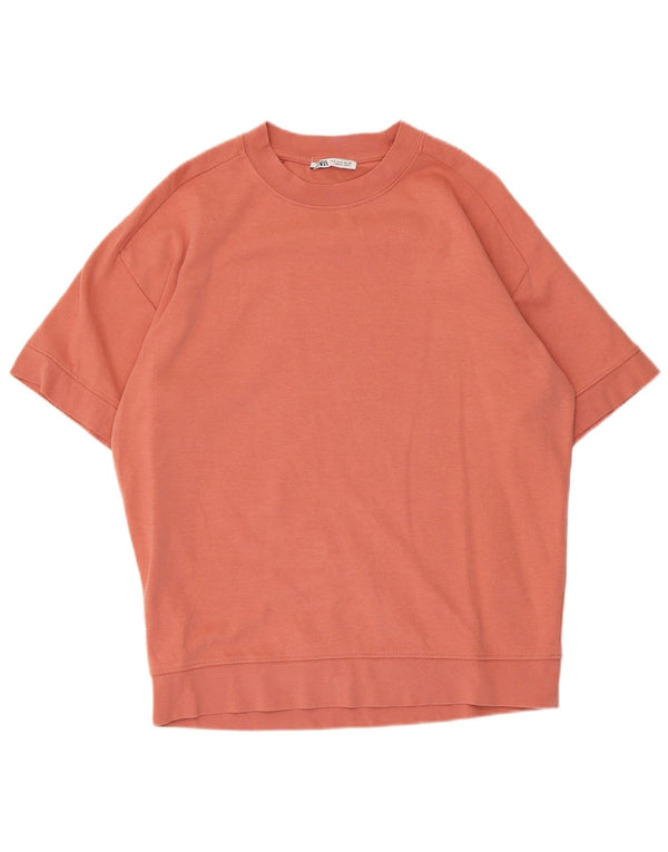 Pulover supradimensionat cu mânecă scurtă pentru femei Zara UK 10 Mic roz