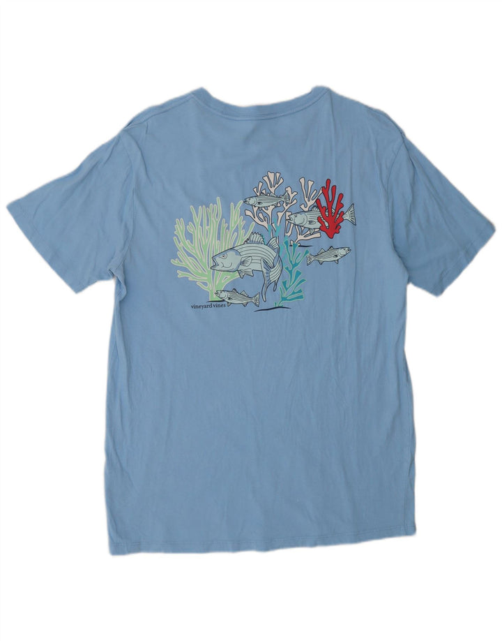 Vineyard Vines Tricou grafic pentru bărbați Top mic albastru Bumbac Pește