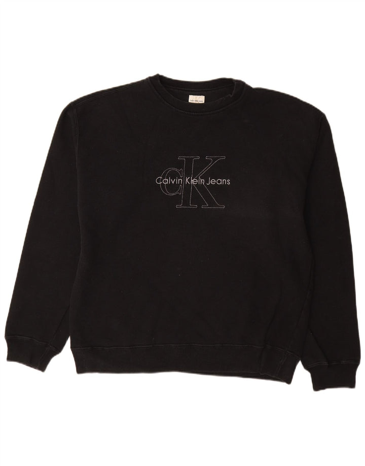 CALVIN KLEIN JEANS Hanorac grafic pentru bărbați Jumper XL Negru