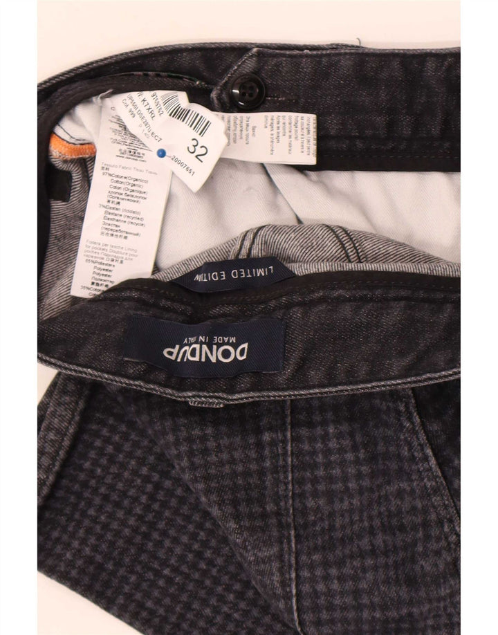 Blugi subțiri Dondup pentru bărbați W32 L30 bumbac gri Houndstooth