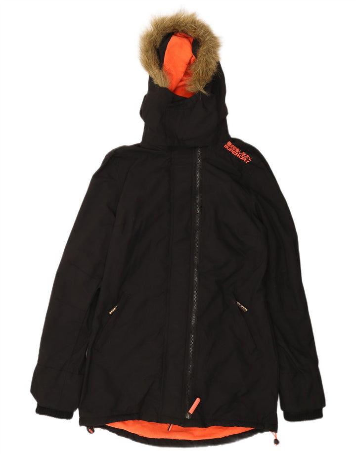 Jachetă parka cu glugă pentru bărbați SUPERDRY UK 36 Nylon negru mic