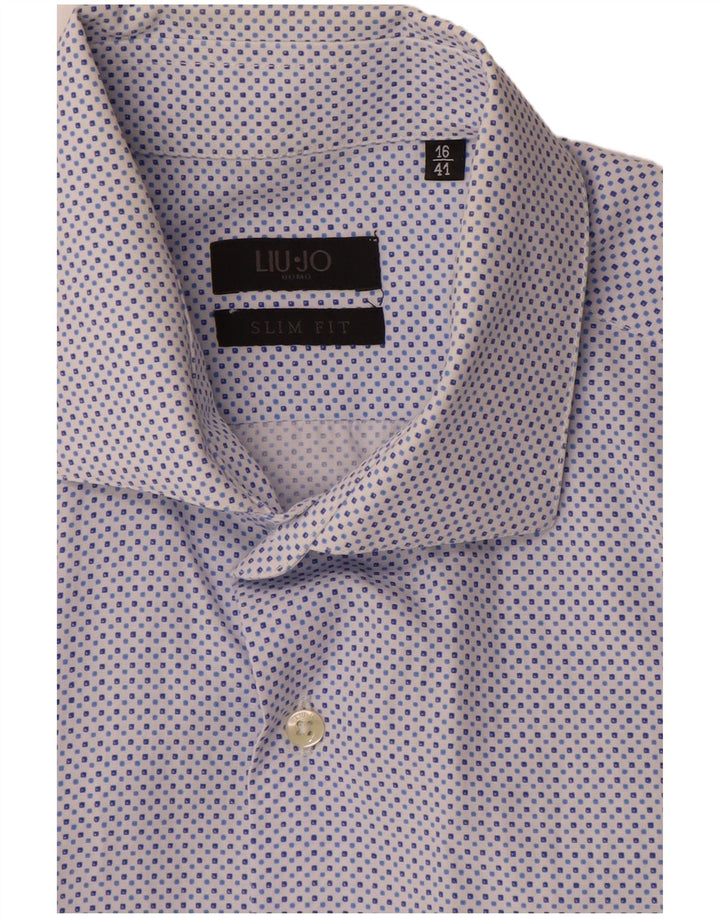 Cămașă pentru bărbați Liu Jo Slim Fit Mărimea 16 41 Mare Albastru Geometric