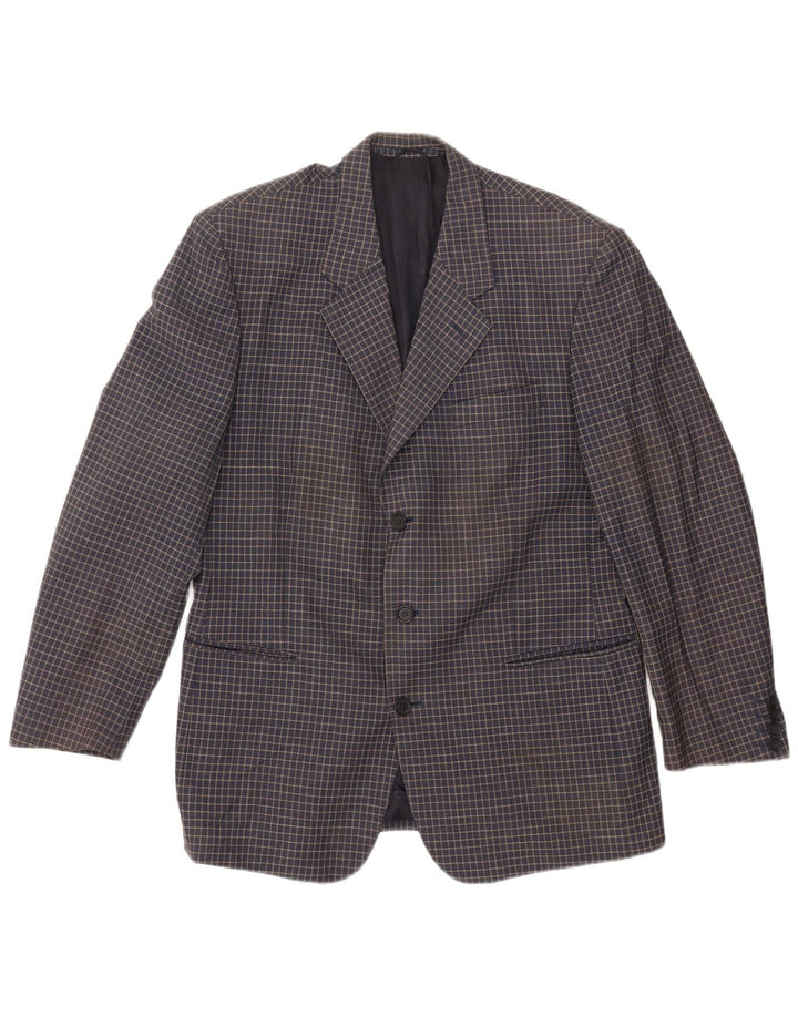 Renato Balestra Jachetă Blazer pentru bărbați cu 3 nasturi UK 38 Medium Bleumarin Check