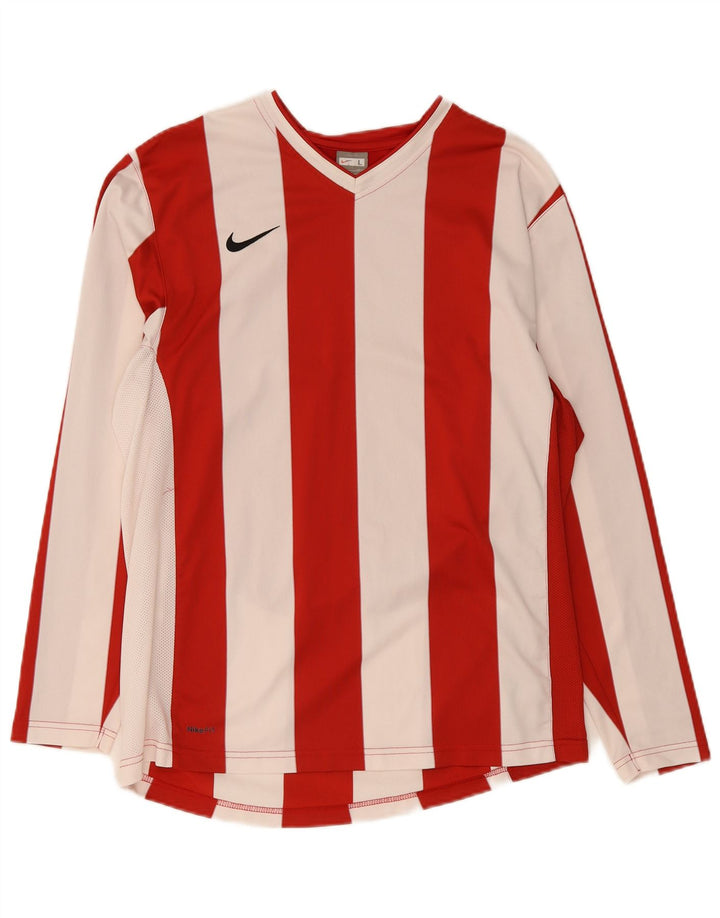 Top pentru bărbați Nike cu mânecă lungă Marea Britanie 42/44 Poliester cu dungi roșii mari